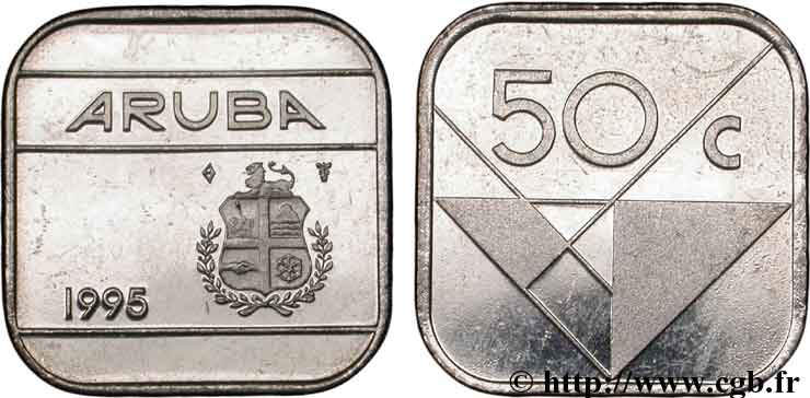 ARUBA 50 Cents 1995 Utrecht MS 