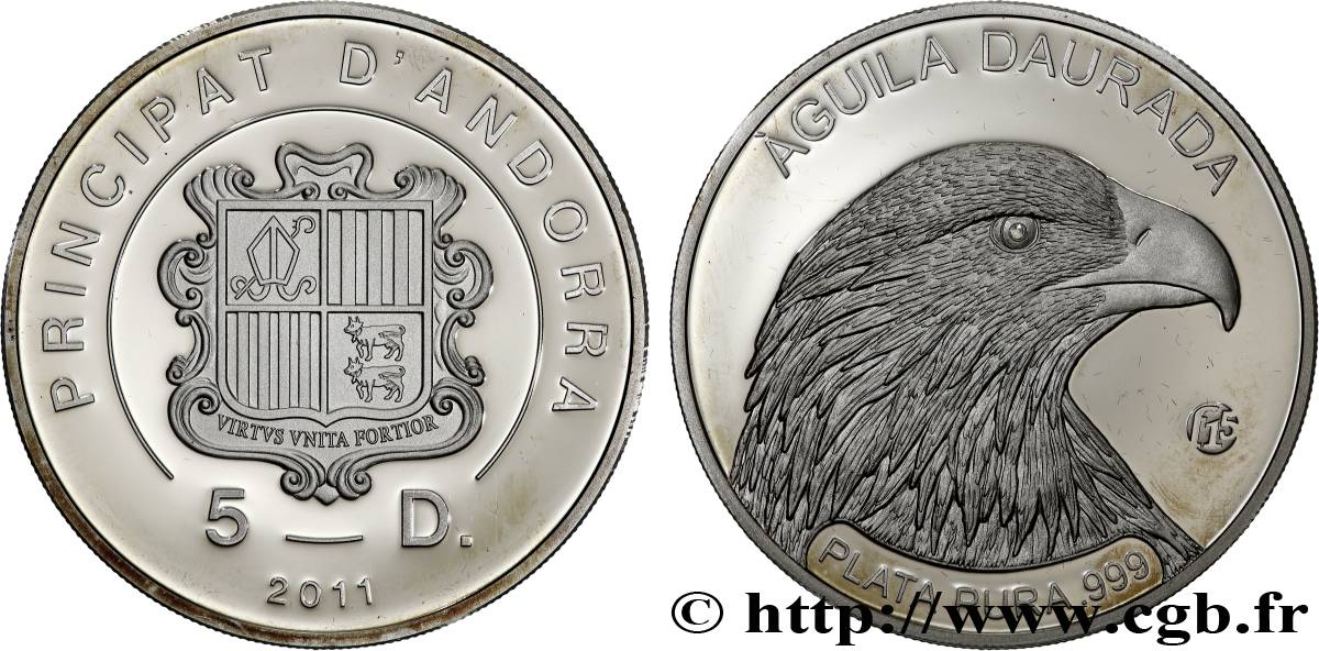 ANDORRE (PRINCIPAUTÉ) 5 Diners Proof Aigle 2011  SPL 