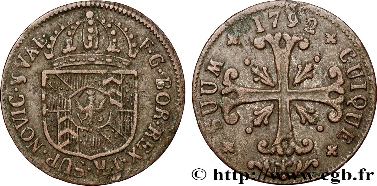SWITZERLAND - CANTON OF NEUCHATEL 1/2 Batzen 1792 Neuchâtel XF 
