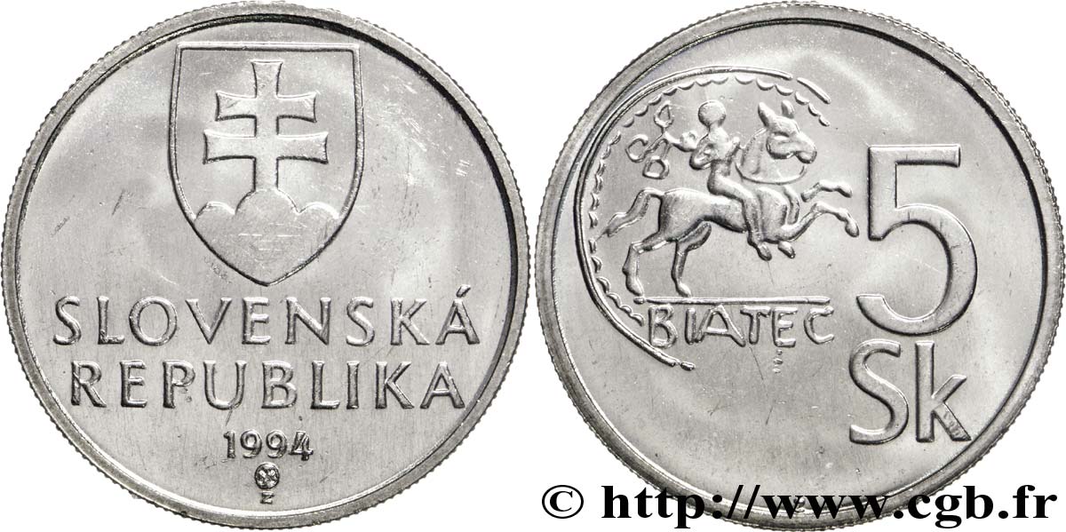 SLOWAKEI 5 Koruna monnaie celte de Biatec 1994  fST 