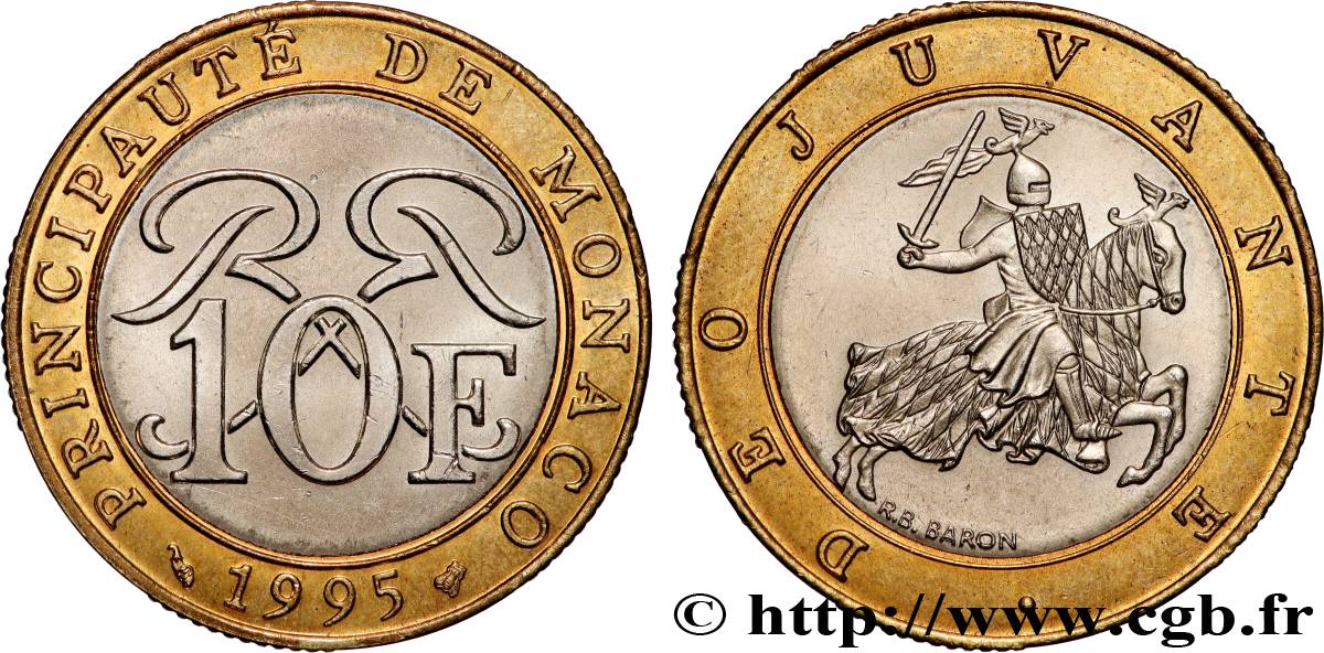 MONACO 10 Francs Rainier III 1995 Paris SUP 