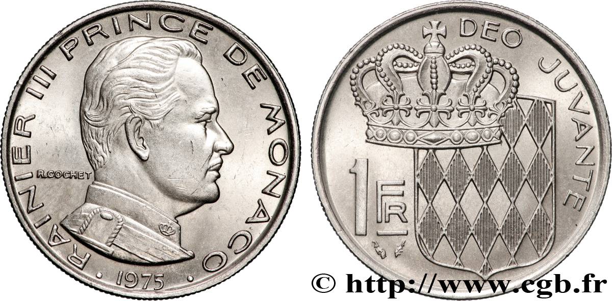 MONACO 1 Franc Rainier III 1975 Paris MS 