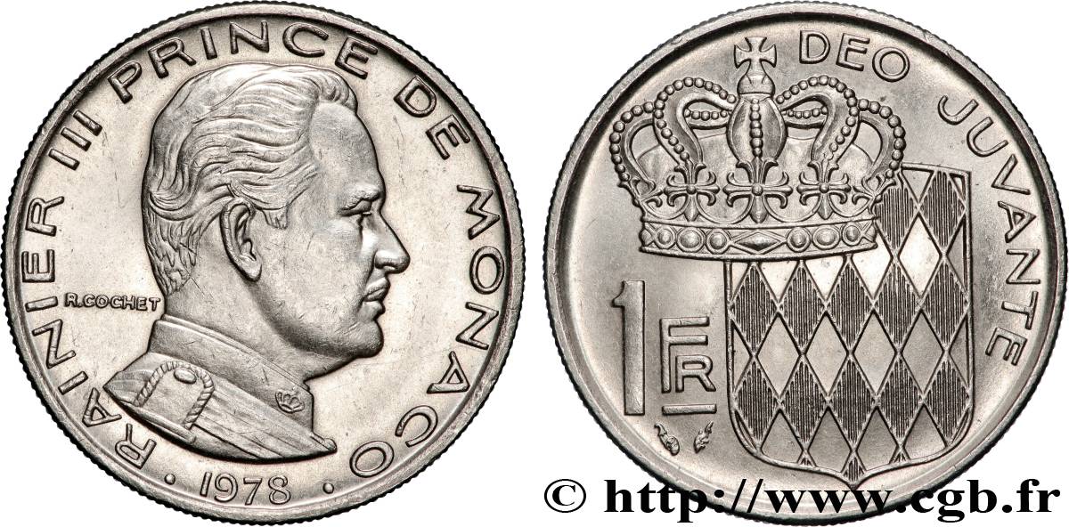 MONACO 1 Franc Rainier III 1978 Paris AU 