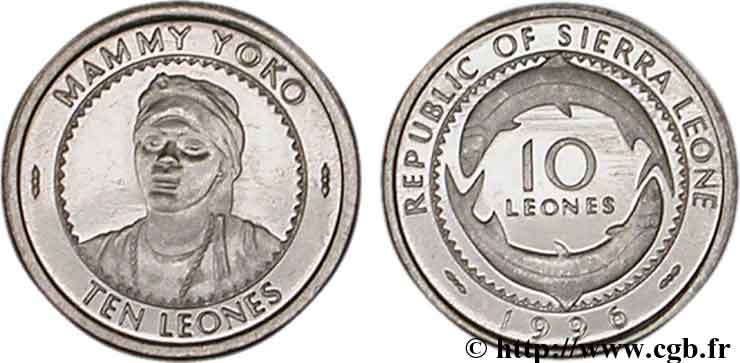 SIERRA LEONE 10 Leones Mammy Yoko 1996  fST 