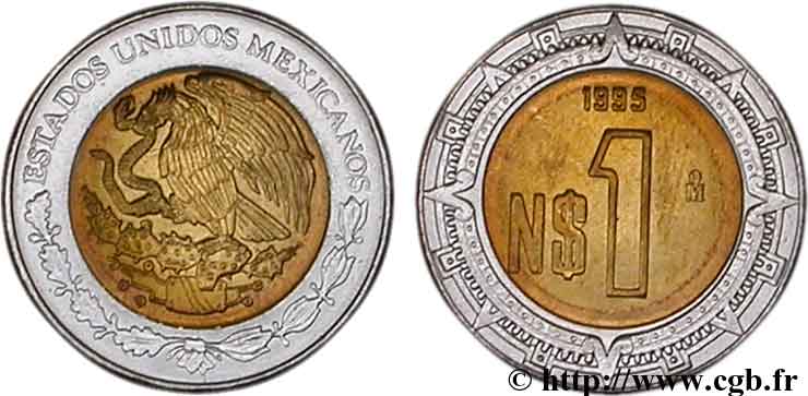 MEXICO 1 Nuevo Peso aigle 1995 Mexico MS 