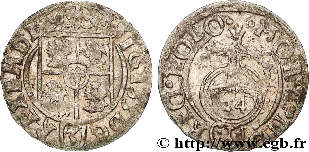 POLAND - SIGISMUND III VASA 1 Półtorak / 3 Polker / 1/24 Thaler Sigismond III Vasa 1624 Cracovie VF 