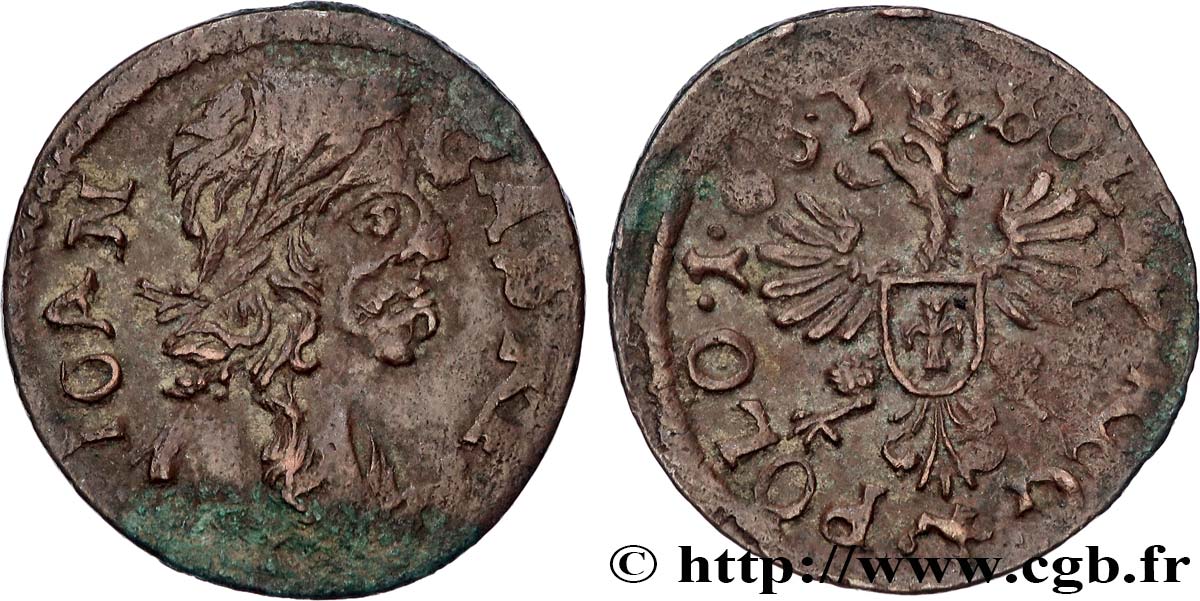 LITUANIE ET POLOGNE - JEAN CASIMIR II Solidus Jean II Casimir Vasa 1663 Cracovie TTB 