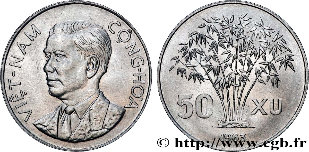 VIETNAM DEL SUD 50 Xu Président Ngô Ðình Diem 1963 Paris MS 