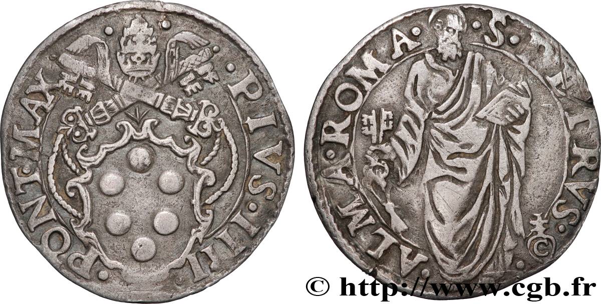 ITALY - PAPAL STATES - PIUS IV (Giovanni Angelo Medici) Giulio N.D. Rome XF/VF 