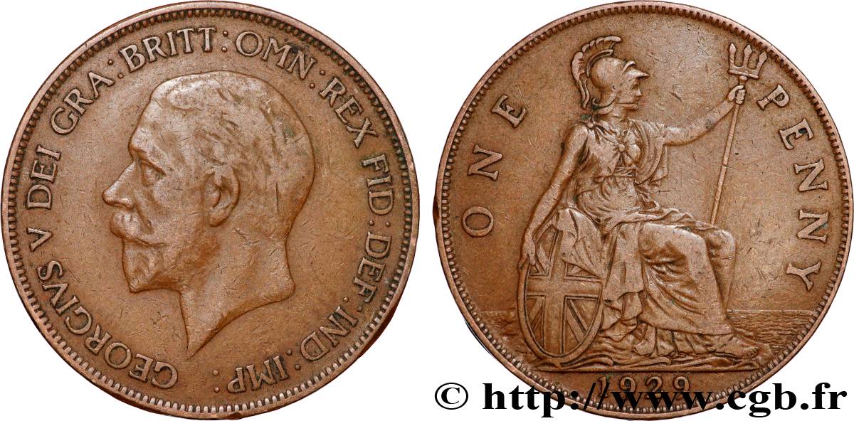 UNITED KINGDOM 1 Penny Georges V 1929 Londres XF 