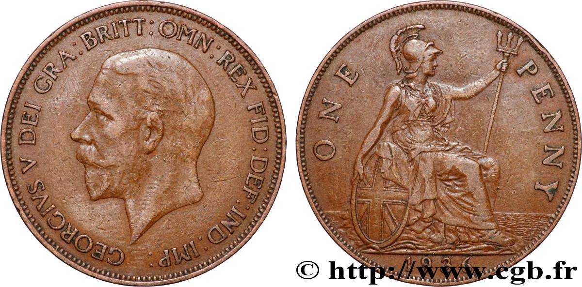 ROYAUME-UNI 1 Penny Georges V 1936 londres TTB 