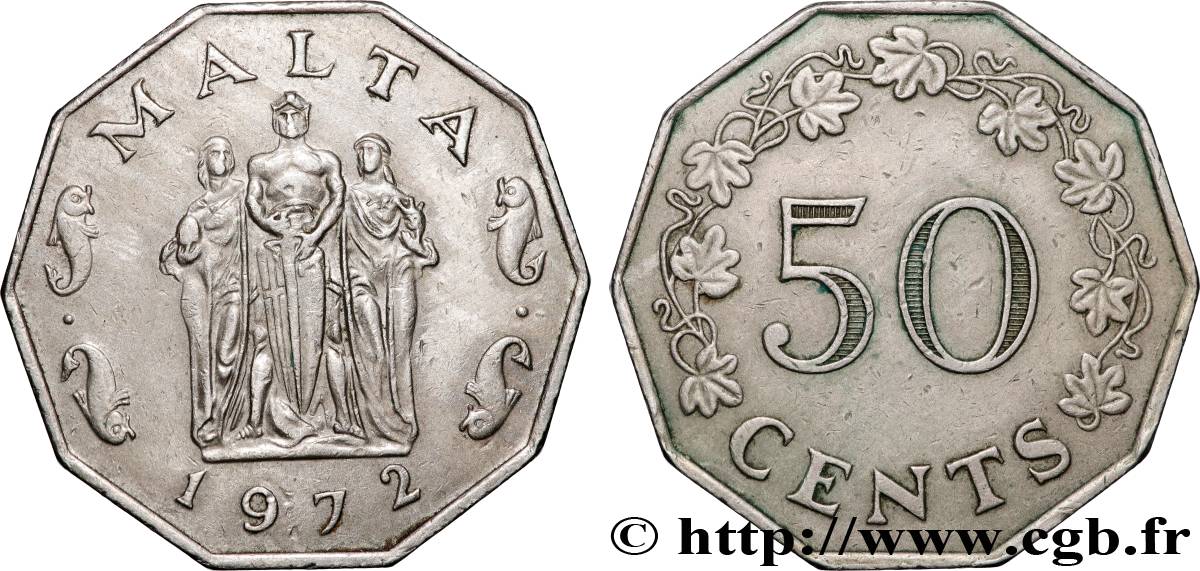 MALTA 50 Cents Monument du Grand Siège 1972 Llantrisant SPL 