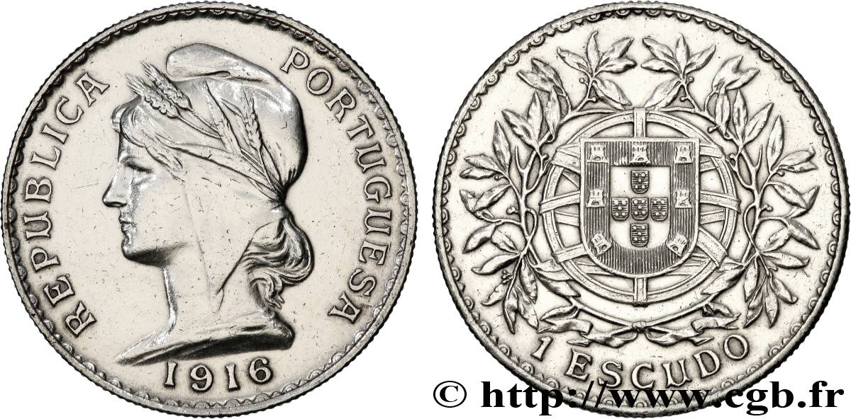 PORTUGAL 1 Escudo 1916  MBC+ 
