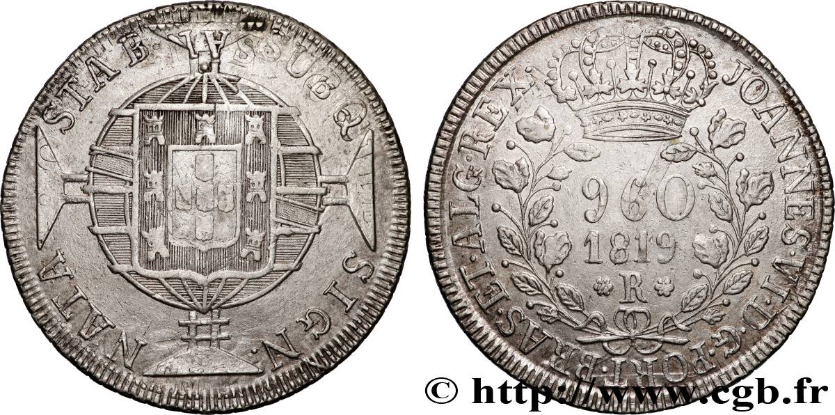 BRAZIL - JOHN VI 960 Reis  1819 Rio de Janeiro XF 