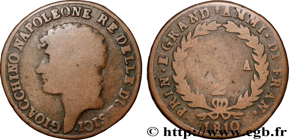 ITALIE - ROYAUME DES DEUX-SICILES 2 Grana Joachim Murat 1810  TB 