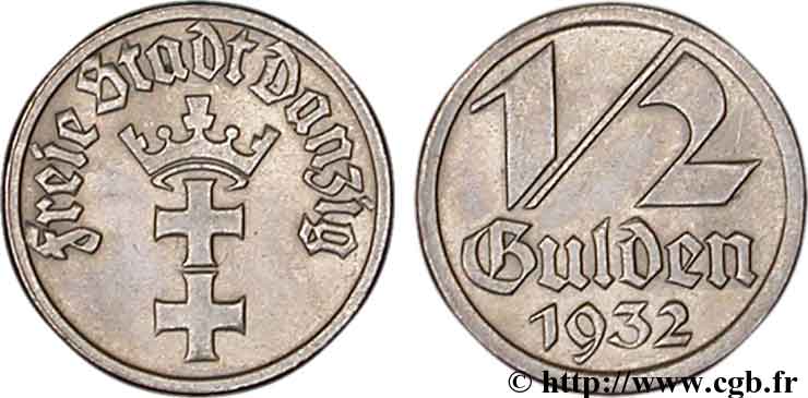 LIBERA CITTA DI DANZICA 1/2 Gulden 1932  SPL 