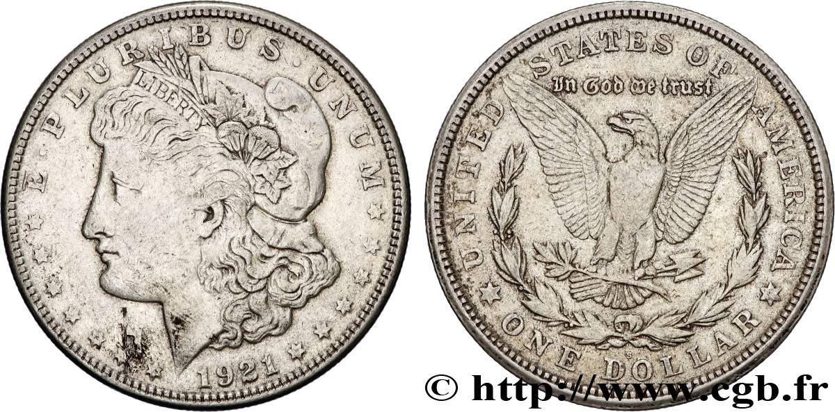 ÉTATS-UNIS D&nbsp;AMÉRIQUE 1 Dollar type Morgan 1921 San Francisco TB+ 