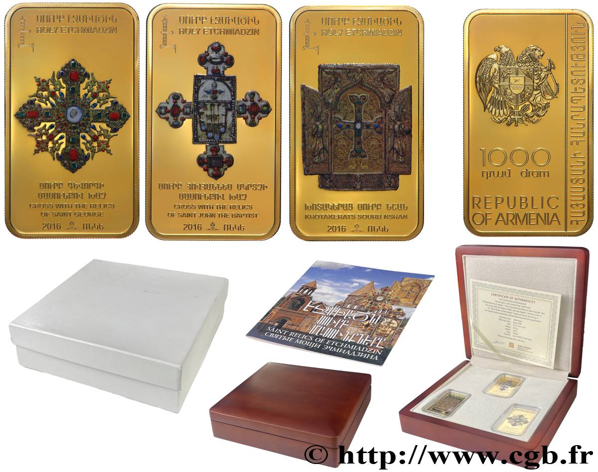 ARMENIA Coffret 1000 Dram Proof Saintes Reliques 2016  MS 