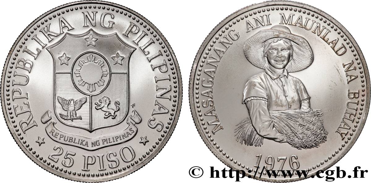 PHILIPPINES 25 Piso Proof FAO 1976  MS 