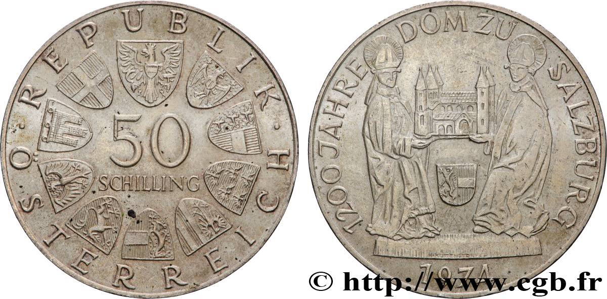 AUSTRIA 50 Schilling 1200e anniversaire du Dôme de Salzbourg 1974  AU 