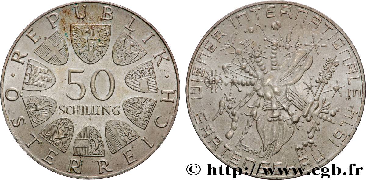 AUSTRIA 50 Schilling exposition florale internationale de Vienne 1974 Vienne AU 