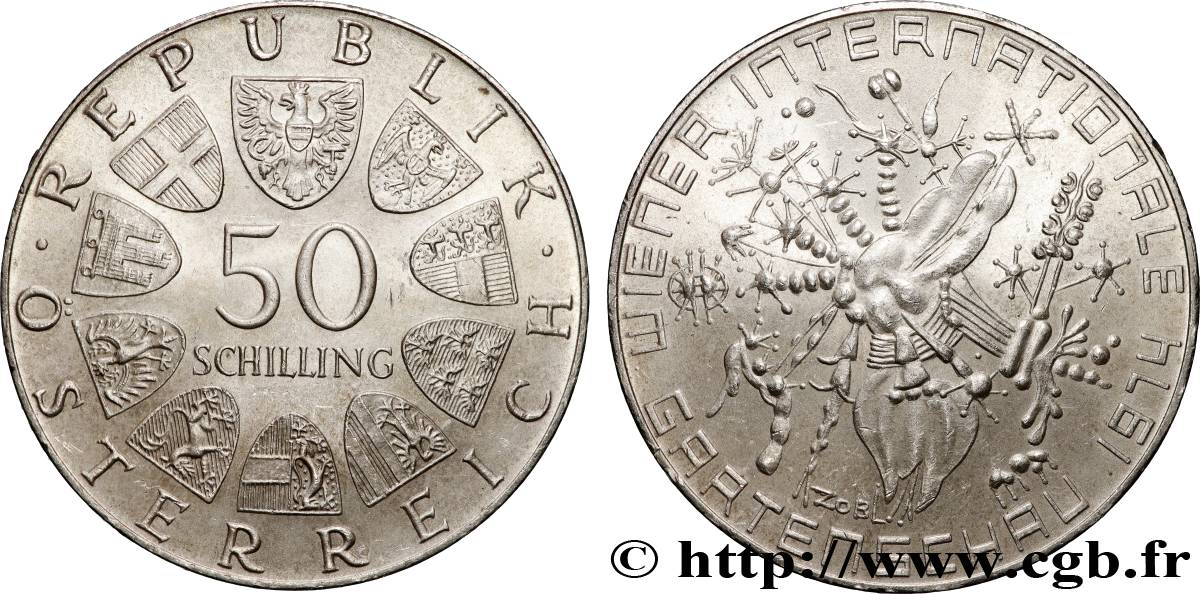 AUTRICHE 50 Schilling exposition florale internationale de Vienne 1974 Vienne SPL 