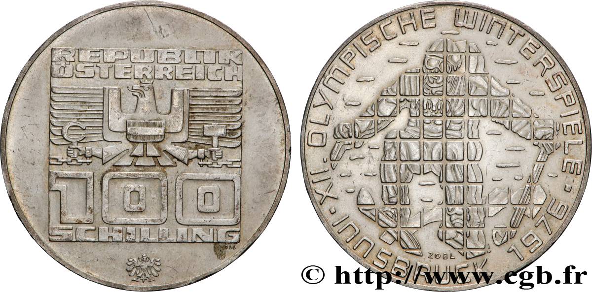 AUSTRIA 100 Schilling Jeux Olympique d’Innsbruck (1975) Vienne AU 