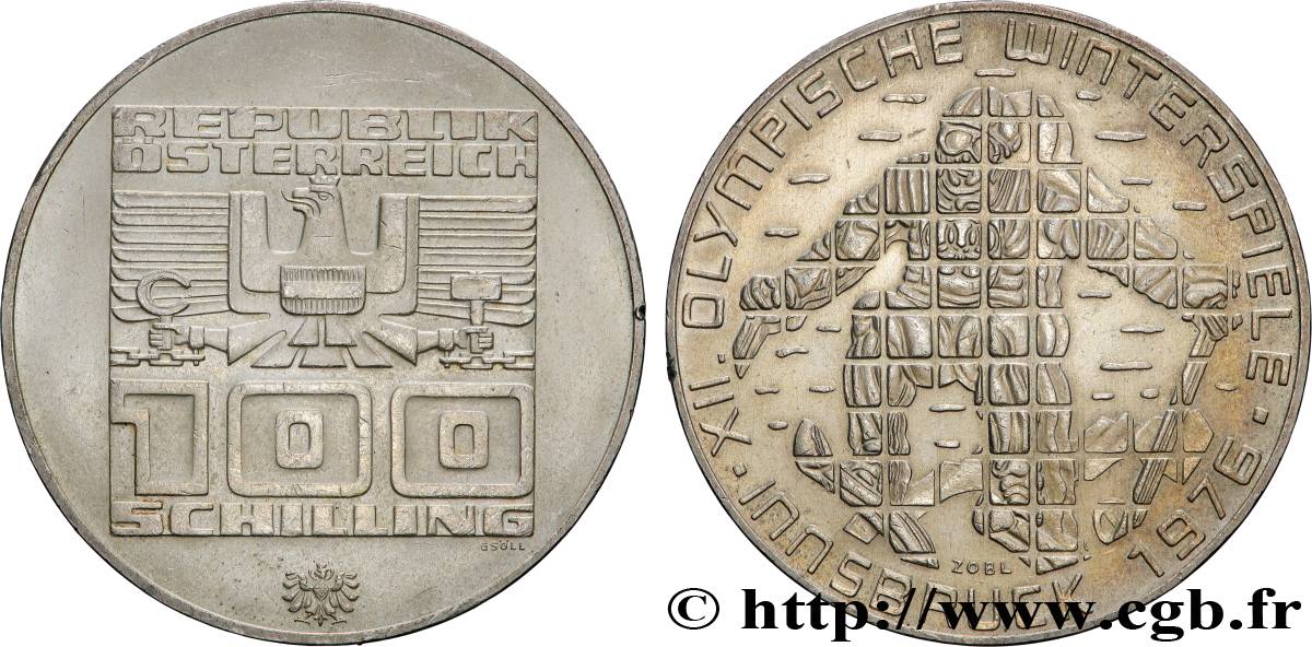 AUSTRIA 100 Schilling Jeux Olympique d’Innsbruck (1975) Vienne SPL 