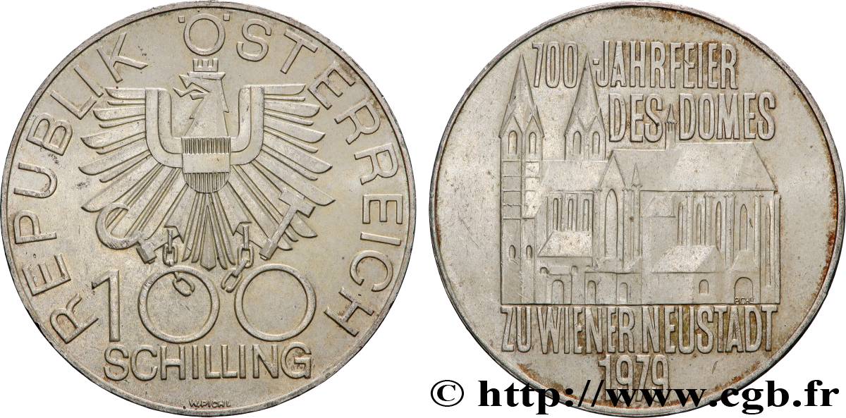 AUSTRIA 100 Schilling 700e anniversaire de la cathédrale de Neustadt 1979  SPL 
