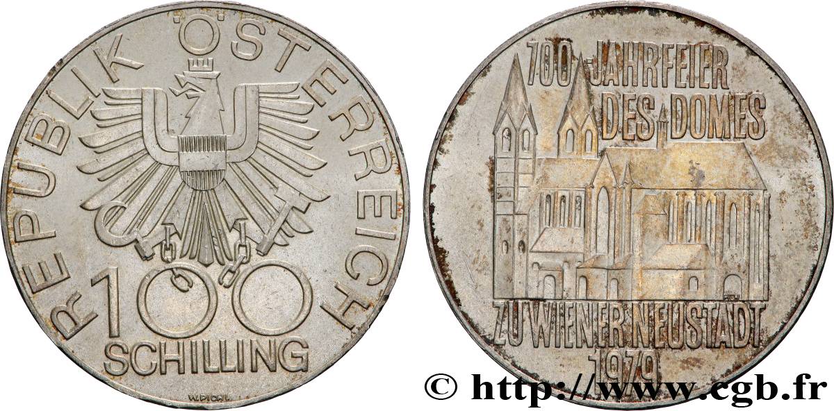 AUTRICHE 100 Schilling 700e anniversaire de la cathédrale de Neustadt 1979  SUP 