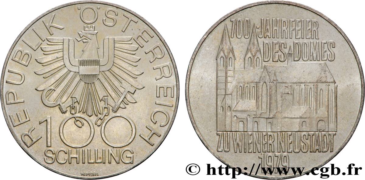 AUSTRIA 100 Schilling 700e anniversaire de la cathédrale de Neustadt 1979  AU 