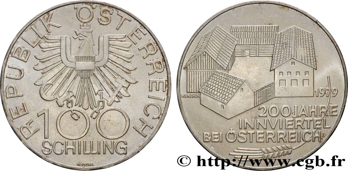 AUSTRIA 100 Schilling 200e anniversaire de la création de l’Innviertel 1979  AU 