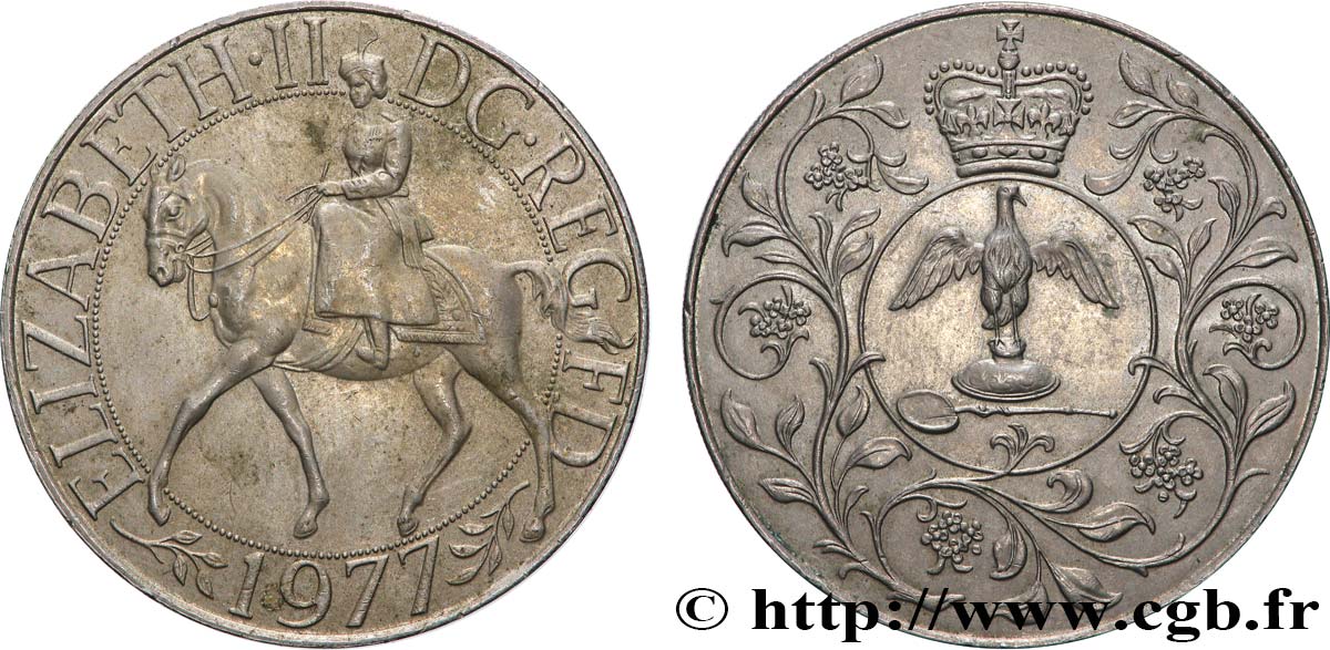 ROYAUME-UNI 25 New Pence jubilé d’argent d’Elisabeth II 1977  SUP 
