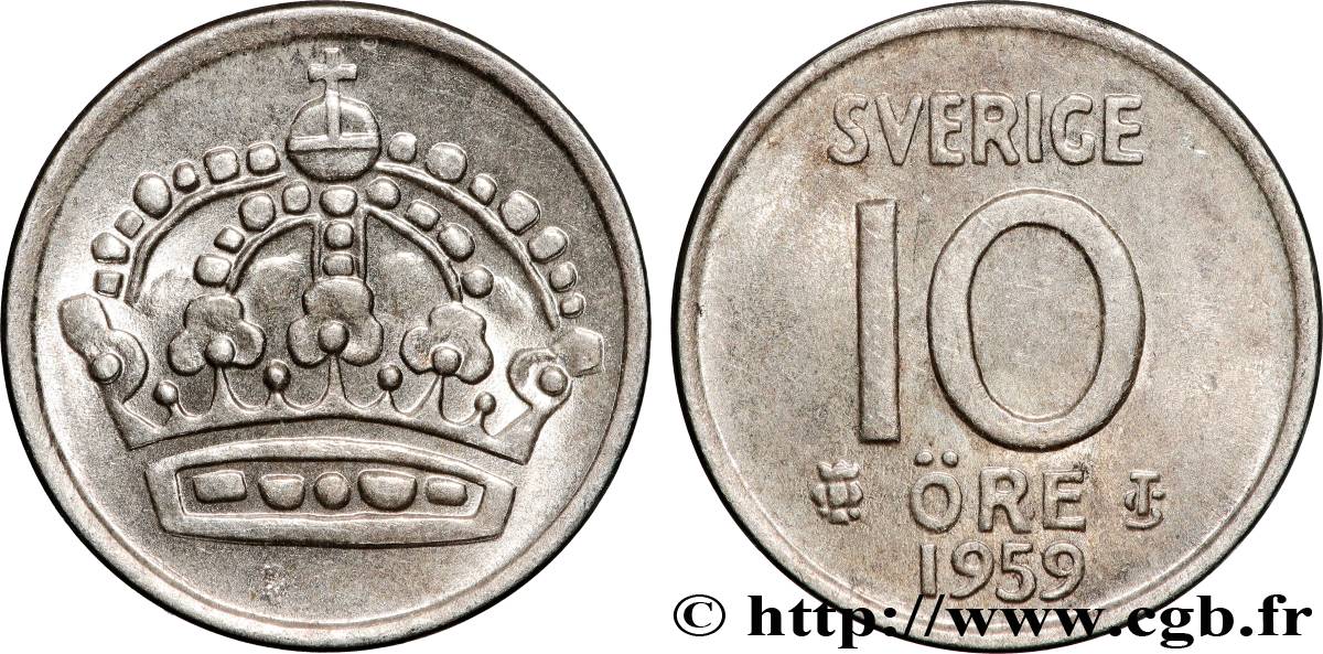 SUECIA 10 Ore 1959 Stockholm MBC+ 