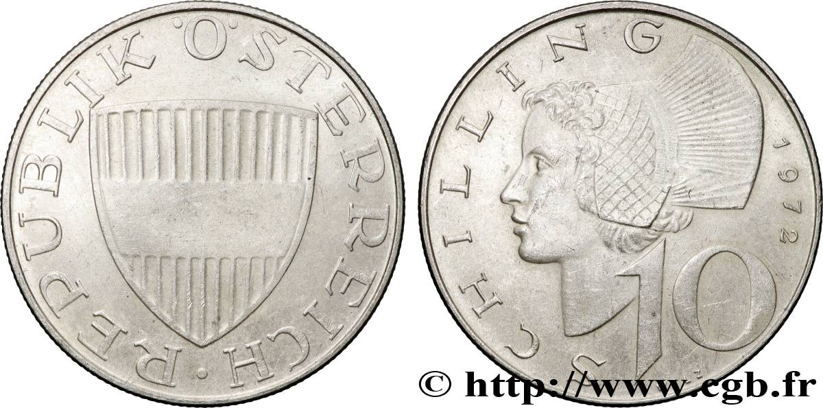 AUSTRIA 10 Schilling 1972 Vienne AU 