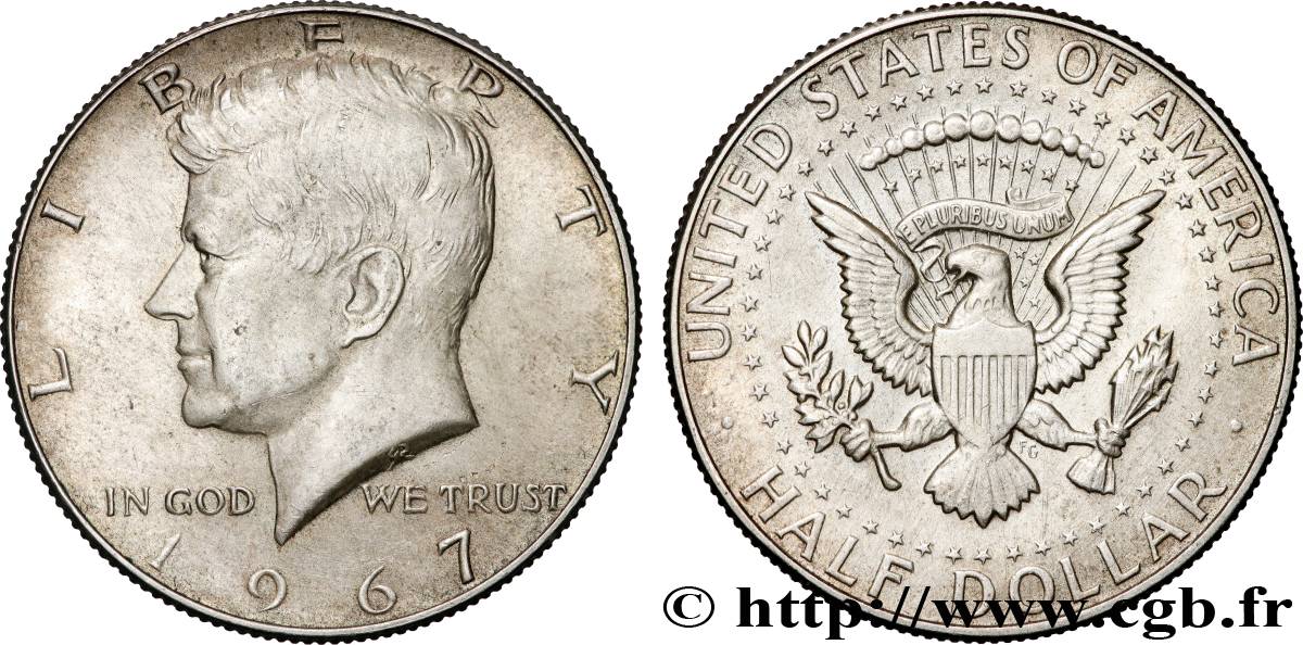 UNITED STATES OF AMERICA 1/2 Dollar Kennedy 1967 Philadelphie AU 
