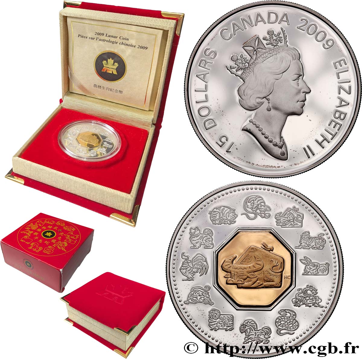 CANADA 15 Dollars Proof Elisabeth II Astrologie Chinoise 2009  FDC 