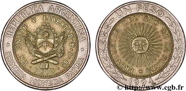 ARGENTINA 1 Peso 1994  EBC 