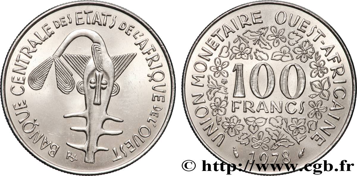 WEST AFRICAN STATES (BCEAO) 100 Francs BCEAO 1978 Paris AU 