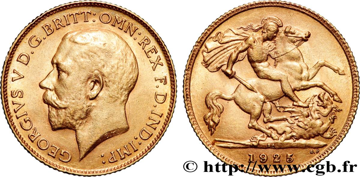 GOLD-, PALLADIUM- UND PLATIN-INVESTITIONEN 1/2 Souverain Georges V 1925 Afrique du Sud fVZ 