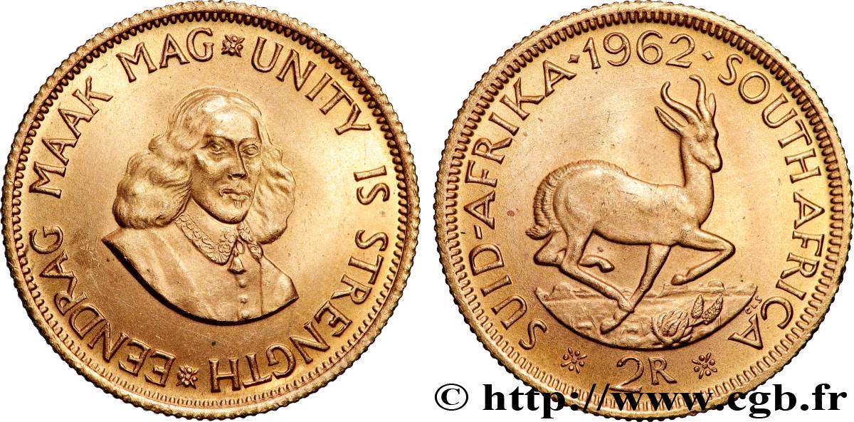 OR, PALLADIUM ET PLATINE INVESTISSEMENT 2 Rand Jan van Riebeeck 1962 Prétoria SPL 