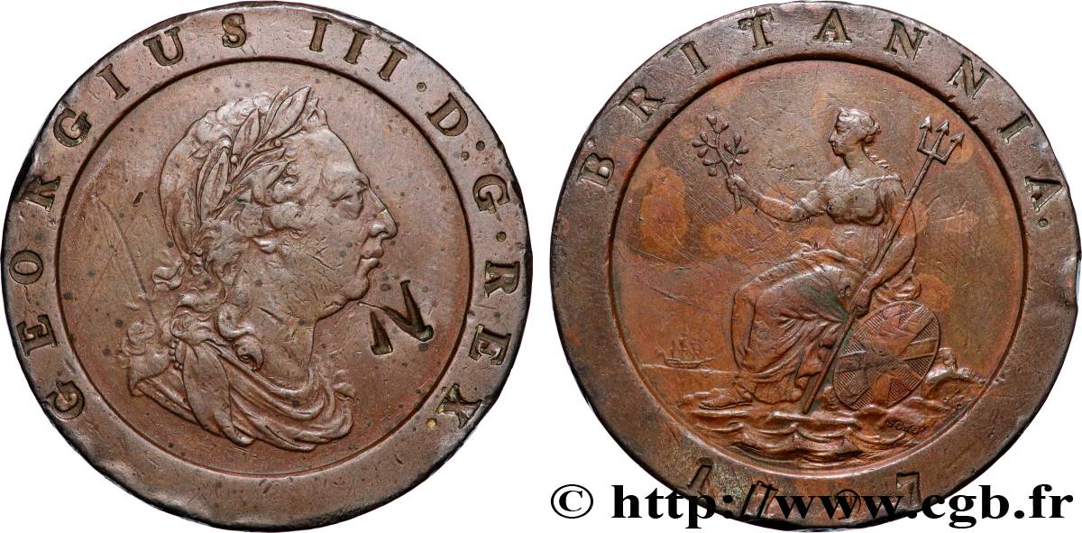 GRANDE-BRETAGNE - GEORGES III 2 Pence  1797 Soho TTB 