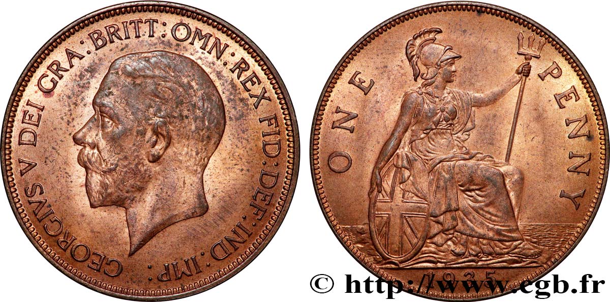 ROYAUME-UNI 1 Penny Georges V 1935 Londres SUP 