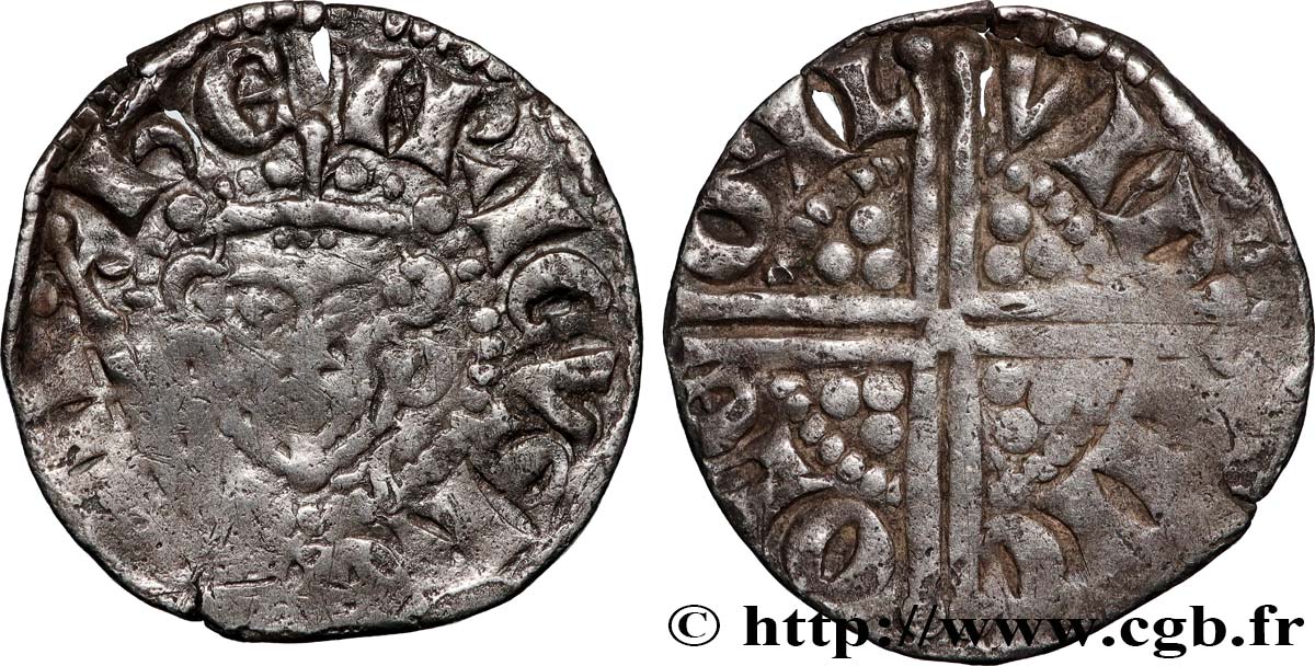 ANGLETERRE - ROYAUME D ANGLETERRE - HENRY III PLANTAGENÊT Penny dit “long cross” n.d. Canterbury TB+ 
