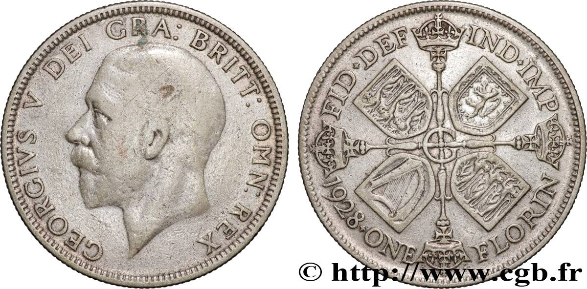 ROYAUME-UNI 1 Florin Georges V 1928  TB 