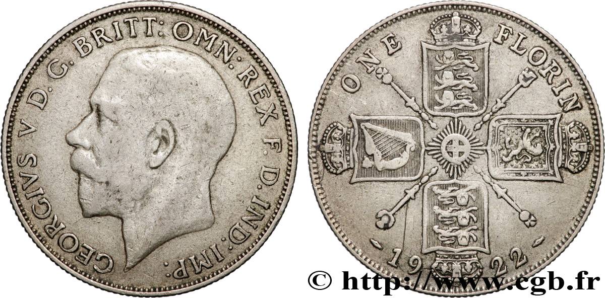 ROYAUME-UNI 1 Florin Georges V 1922 Londres TB 
