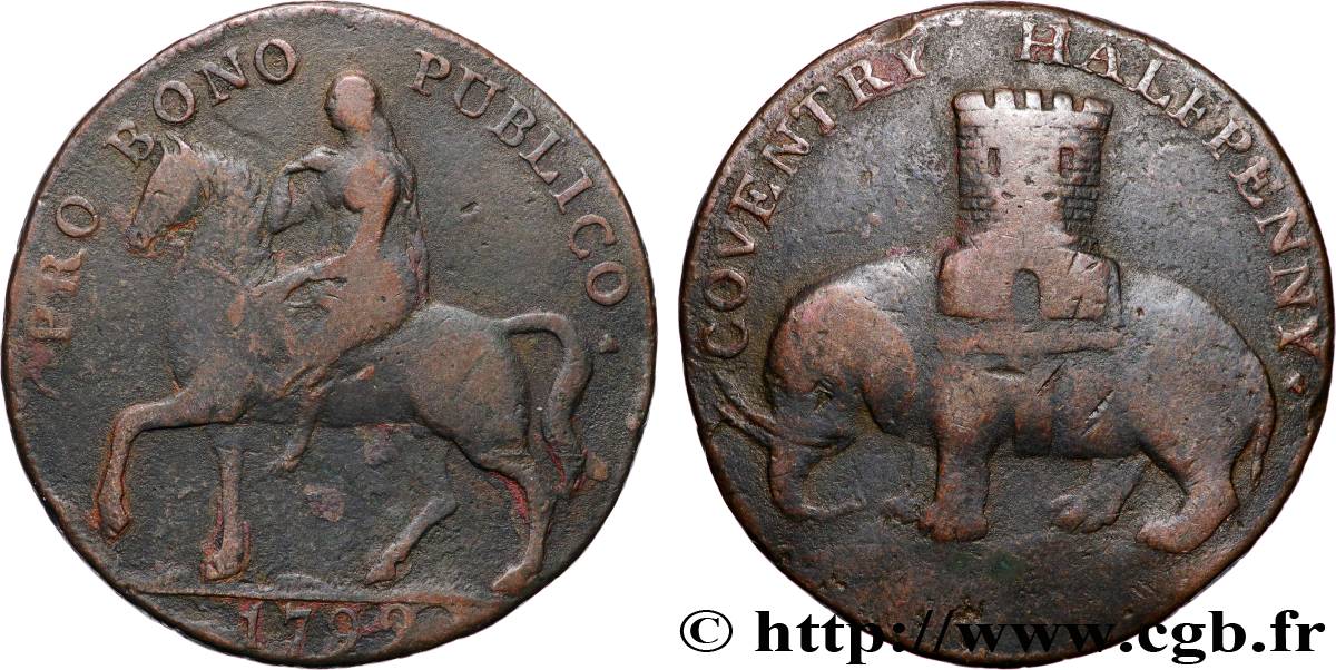 GETTONI BRITANICI 1/2 Penny Coventry (Warwickshire) 1799 Birmingham q.BB 