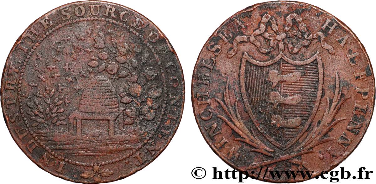 ROYAUME-UNI (TOKENS) 1/2 Penny Winchelsea (Sussex) 1794  TB+ 
