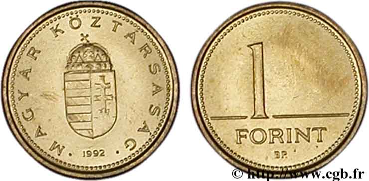 UNGARN 1 Forint 1992 Budapest fST 