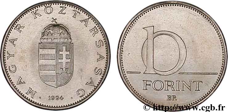 UNGHERIA 10 Forint 1994 Budapest MS 